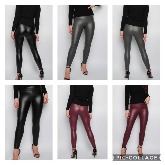 faux leather leggings 3 colors - Picture 3 of 11